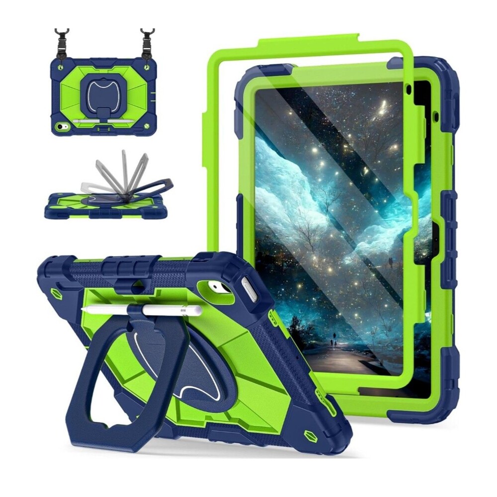 Case for iPad Pro 11 Inch 2024 M4 (5th Generation) Navy Green w Shoulder Strap